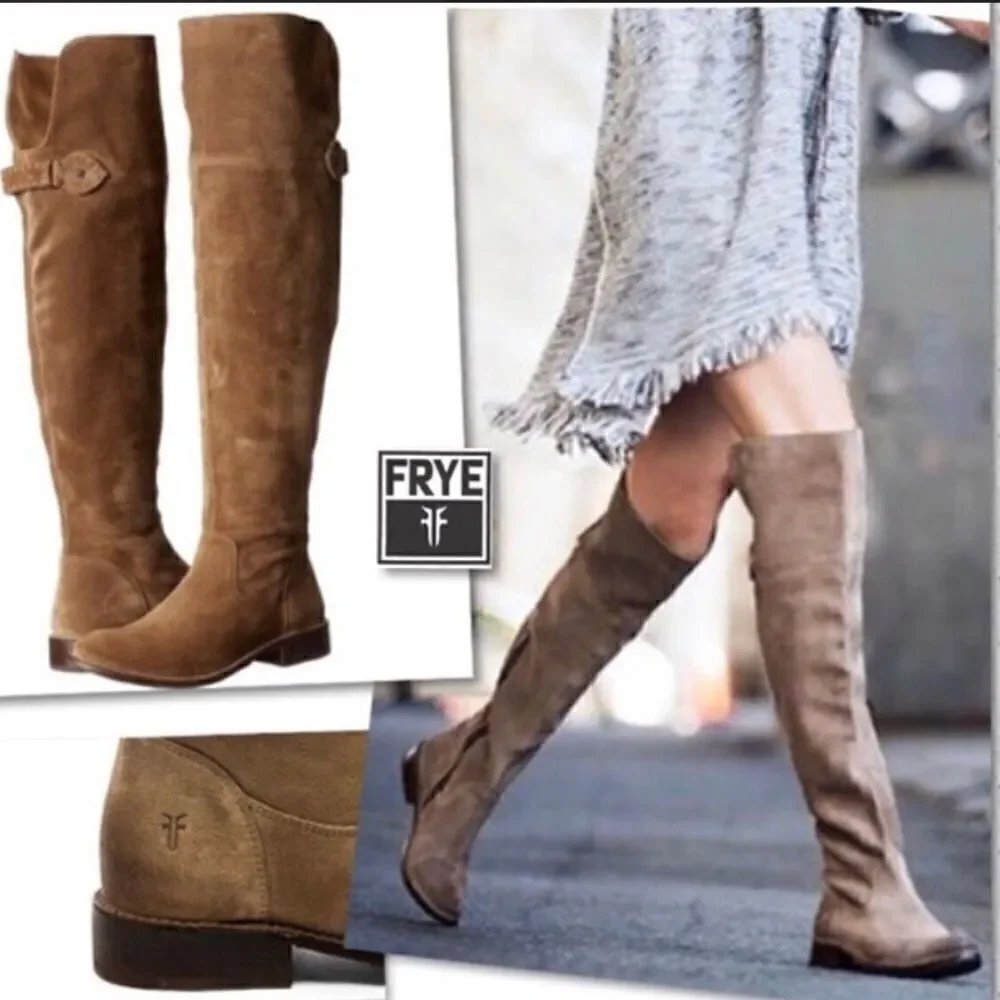 FRYE Women's Shirley Over-The-Knee Engineer Boot Size 5.5 NEW Smoke Color